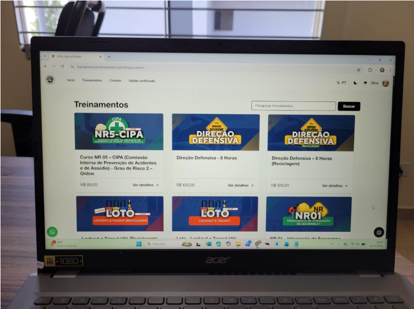 Treinamento online em plataforma EAD