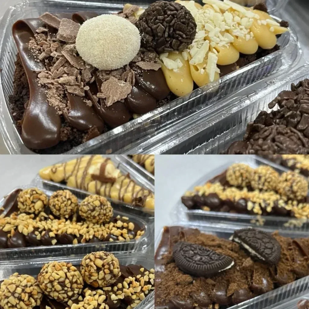 Bandejas de brigadeiros prontos para servir