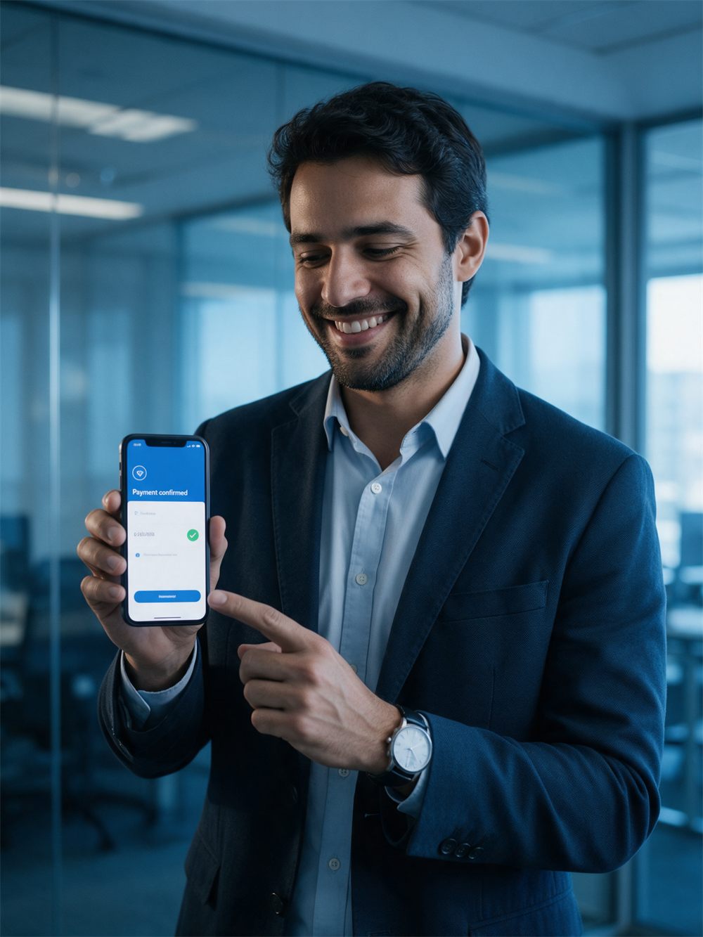 Profissional recebendo pagamento no celular