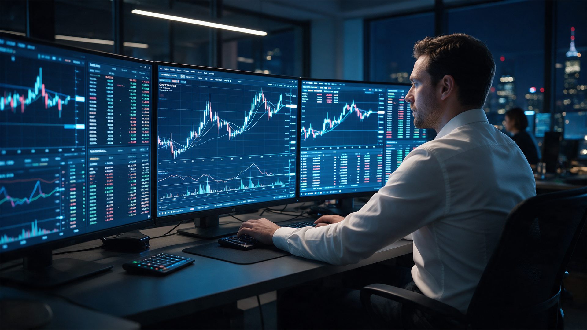 Mesa OTC com gráficos de criptomoedas