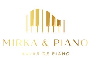 Mirka e Piano logotipo dourado