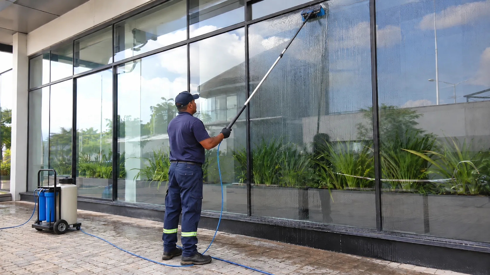 Limpeza com água desmineralizada