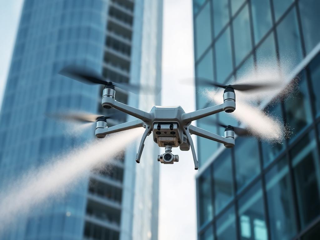 Limpeza de fachadas com drone