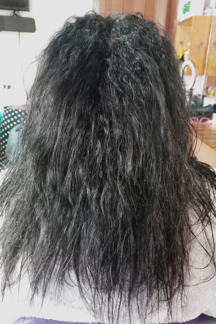 Antes: Do volume ao liso com brilho