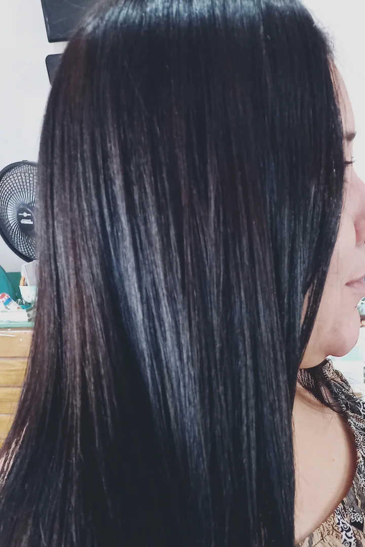 Depois: Do volume ao liso com brilho