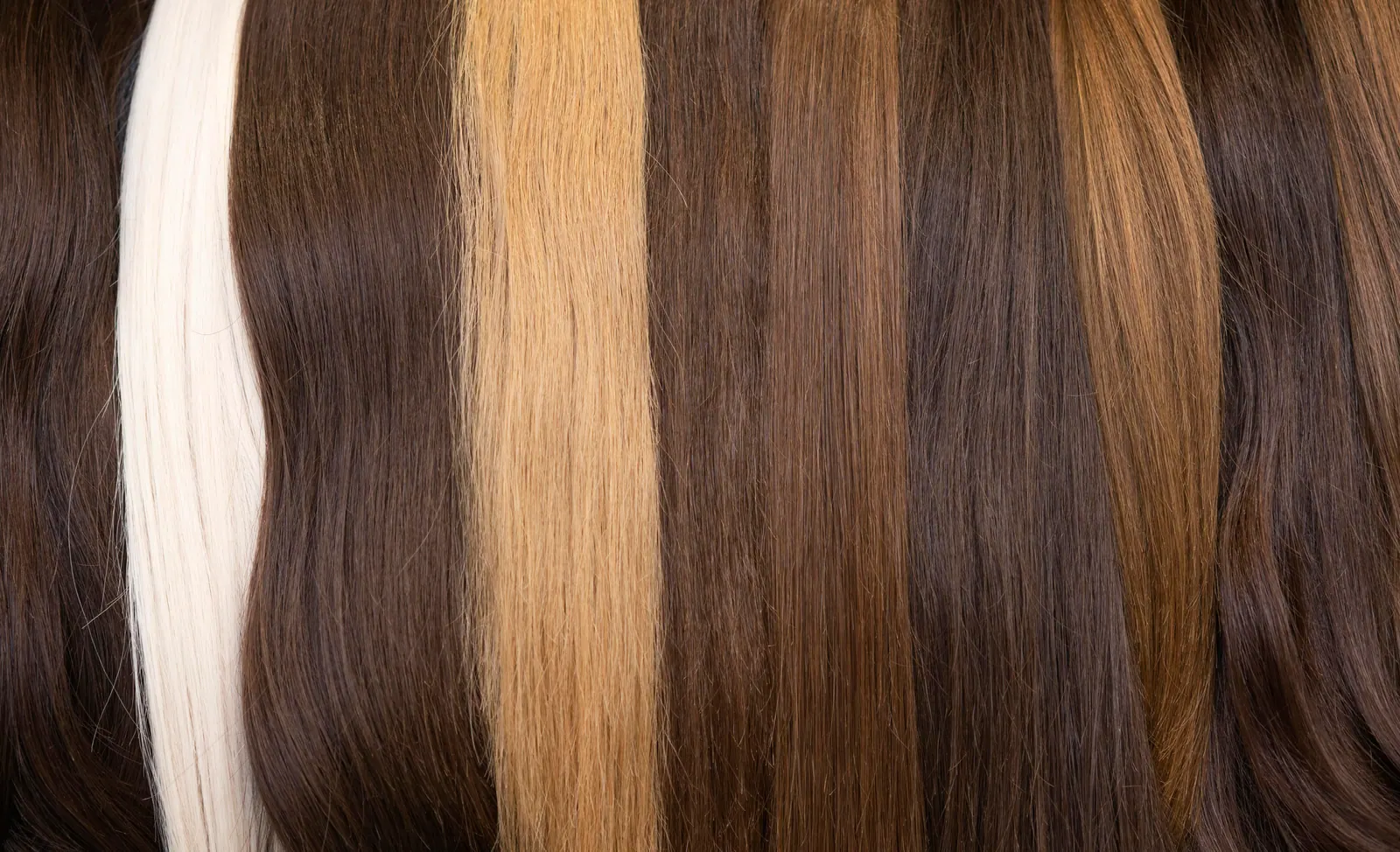 Mechas de cabelo humano em diferentes tons